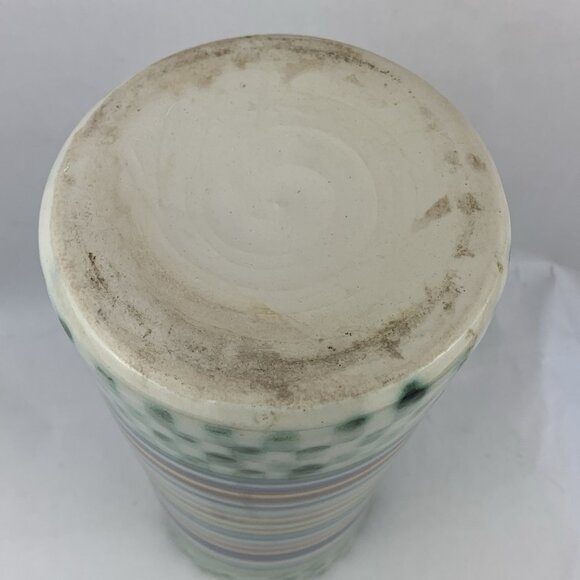 Vintage Studio Pottery Vase Signed Large Multicolor Handmade Gift Tall - Picture 6 of 13